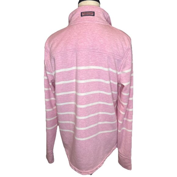 Vineyard Vines Womens Pink White Stripe 1/4 Zip Dreamcloth Shep Shirt Sz S Prep - Picture 5 of 10